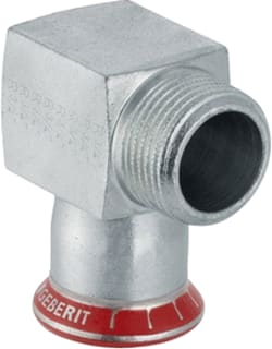 Mapress - C- Staal 216.. Fitting met 2 aansluitingen mapr.knie 90gr 22x3/4 budr