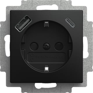 ABB Busch-Jaeger - Balance Wandcontactdoos (WCD schakelmat.) Wcd Ra Kv+1Xusb-A+Usb-C