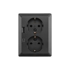ION INDUSTRIES - Wandcontactdoos (WCD schakelmat.) Wcd H Opb 2-V Usb A+C Zw