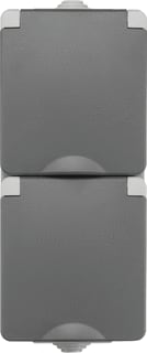 ION INDUSTRIES - Wandcontactdoos (WCD schakelmat.) opb wcd 2-v vert ip55 gr