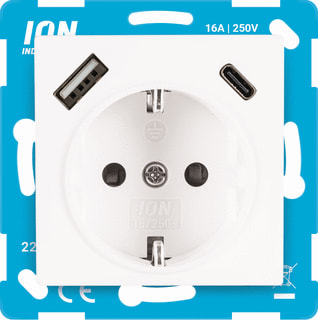 ION INDUSTRIES - Wandcontactdoos (WCD schakelmat.) Wcd Ra Usb A+C E1 Alpw