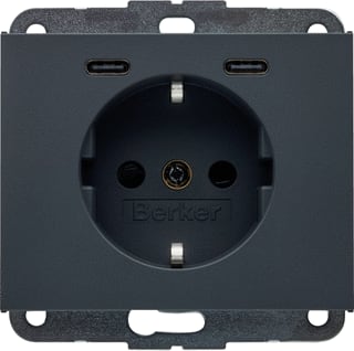 Hager - Wandcontactdoos (WCD schakelmat.) berk wcd ra 2xusb c k.1 antr