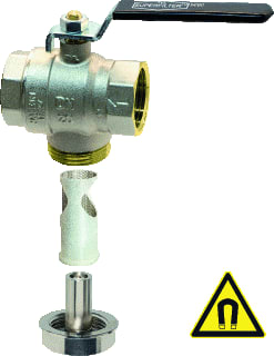 Ubel - Kogelafsluiter 1" +Filt +Magn