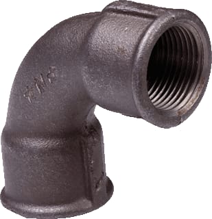 Nefit Industrial - Zwart 2A Fitting met 2 aansluitingen Neft Bocht Kort 1/2 Zw