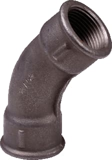 Nefit Industrial - Zwart 41 Fitting met 2 aansluitingen Neft Bocht 2 45Gr Zw