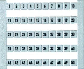 Weidmüller - Dekafix 5 - cijfers Codering rijgklem Krt 1-50 Dek 5Fw Ds500