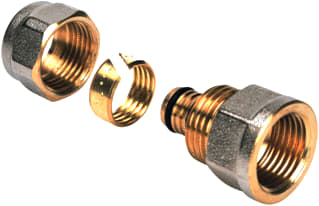 Henco - Fitting met 2 aansluitingen Overg/Kopp 16X1/2Bi/Knel