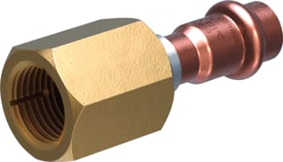 VSH - CoolPress COP5359SAL Fitting met 2 aansluitingen flare kopp rvs/brons ff1/2