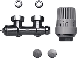 Brugman - Accessoires Accessoires Rad.aansl.combi. m kraan+onderblok M30 Hk+Therm Wt