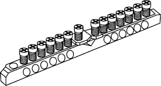 Wohner - Aardingsrail voor verdeler Pe/N-Rail 01927 L.124Mm