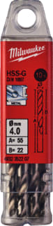 Milwaukee - Boor Hss-G Mtlbr 4X22X55 Ds10