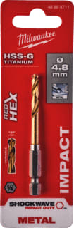 Milwaukee - SHOCKWAVE Boor Metlbr Shckwv Hss-G Ti4.8