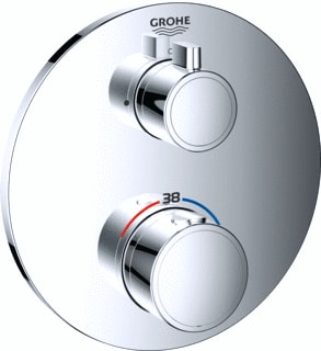 Grohe - Grohtherm Inbouwmengkraan Therm Opbouwdeel Rond Z/O