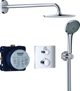 Grohe - Grohtherm Inbouwmengkraan 210Mm Vierk Roz
