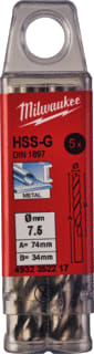 Milwaukee - Boor Hssg Mtlbr 7,5X34X74 Ds5