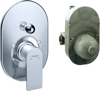 Hansgrohe - Rebris E Badmengkraan (opbouw) 1gr inbouw bmk set