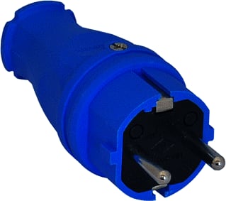 Power - SOLID Geaarde stekker Stek 16A Ra Ip44 Bl