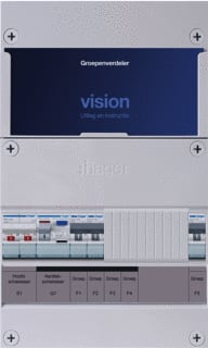 Hager - VISION Groepenkast, geassembleerd Grpverd. 1F Vkg201A