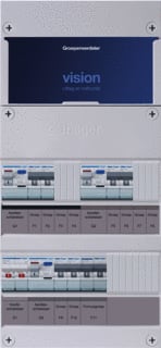 Hager - VISION Groepenkast, geassembleerd Grpverd. 1F Vkg222E-F