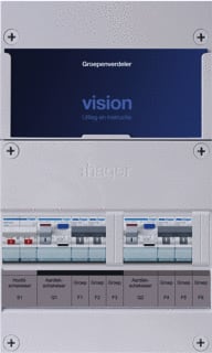 Hager - VISION Groepenkast, geassembleerd Grpverd. 1F Vkg22B