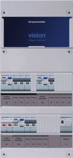 Hager - VISION Groepenkast, geassembleerd Grpverd. 1F Vkg312E-T