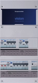 Hager - VISION Groepenkast, geassembleerd Grpverd. 1F Vkg313E-Ft