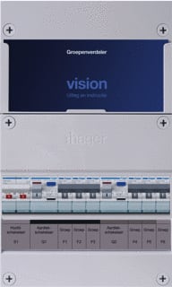 Hager - VISION Groepenkast, geassembleerd grpverd. 1f vkg32b-g