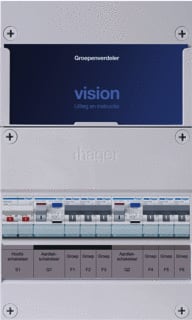 Hager - VISION Groepenkast, geassembleerd Grpverd. 1F Vkg33B