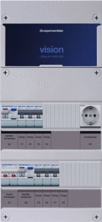 Hager - VISION Groepenkast, geassembleerd Grpverd. 1F Vkg33E-W