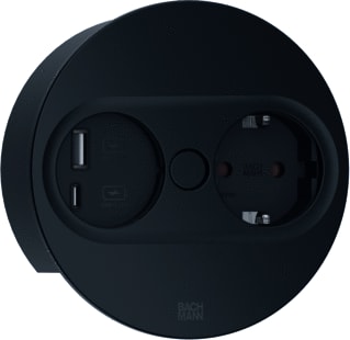 Bachmann - Twist 2 Bureau aansluitunit Twist2 230V+Usb Rond Zmt