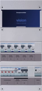 Hager - VISION Groepenkast, geassembleerd Grpverd. 3F Vkg33P-Ft