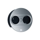 Bachmann - Twist 2 Bureau aansluitunit Twist2 230V+Usb Rond Rvs