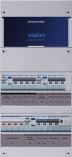 Hager - VISION Groepenkast, geassembleerd Grpverd. 3F Vkg423L-Ft
