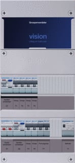 Hager - VISION Groepenkast, geassembleerd Grpverd. 1F Vkg42E-Ft