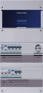 Hager - VISION Groepenkast, geassembleerd grpverd. 1f vkg42e-w