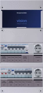 Hager - VISION Groepenkast, geassembleerd Grpverd. 1F Vkg43E-Afww