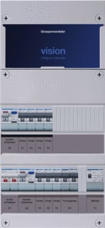 Hager - VISION Groepenkast, geassembleerd Grpverd. 1F Vkg43E-Ft