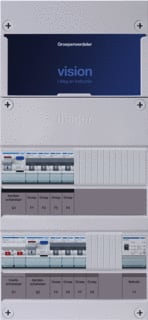 Hager - VISION Groepenkast, geassembleerd Grpverd. 1F Vkg43E-T