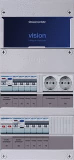 Hager - VISION Groepenkast, geassembleerd Grpverd. 1F Vkg44E-Ww