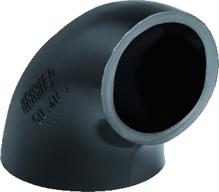 Geberit - PE Fitting met 2 aansluitingen Bocht 90Gr. Gered.50/40