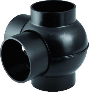 Geberit - PE Fitting met 4 aansluitingen Hoekstuk 365.325