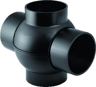 Geberit - PE Fitting met 4 aansluitingen Dubbel T-Stuk 367.280