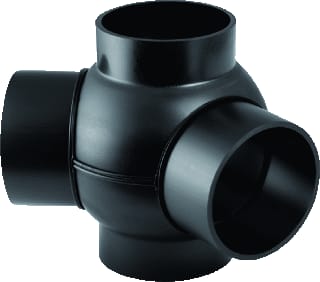 Geberit - PE Fitting met 4 aansluitingen Hoekstuk 367.385