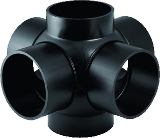 Geberit - PE Fitting met 6 aansluitingen Kogel T-Stuk 367.610