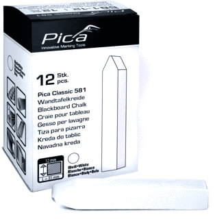 Pica - Merkstift/-krijt Bordkrijt 581 Wit 12 Stuks