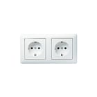Gira - Standaard 55 Wandcontactdoos (WCD schakelmat.) Wcd Ra 2V Duo St55 Zwg