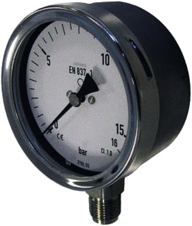 Ubel - 1015/RVS Buisveermanometer Manmtr 1/2Bu 100 0-25B
