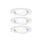 Paulmann - Downlight/spot/schijnwerper set nova rond zwenk led 3