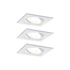 Paulmann - Downlight/spot/schijnwerper set nova vierkant zwenkb
