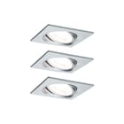 Paulmann - Downlight/spot/schijnwerper set nova vierk. zwenk led